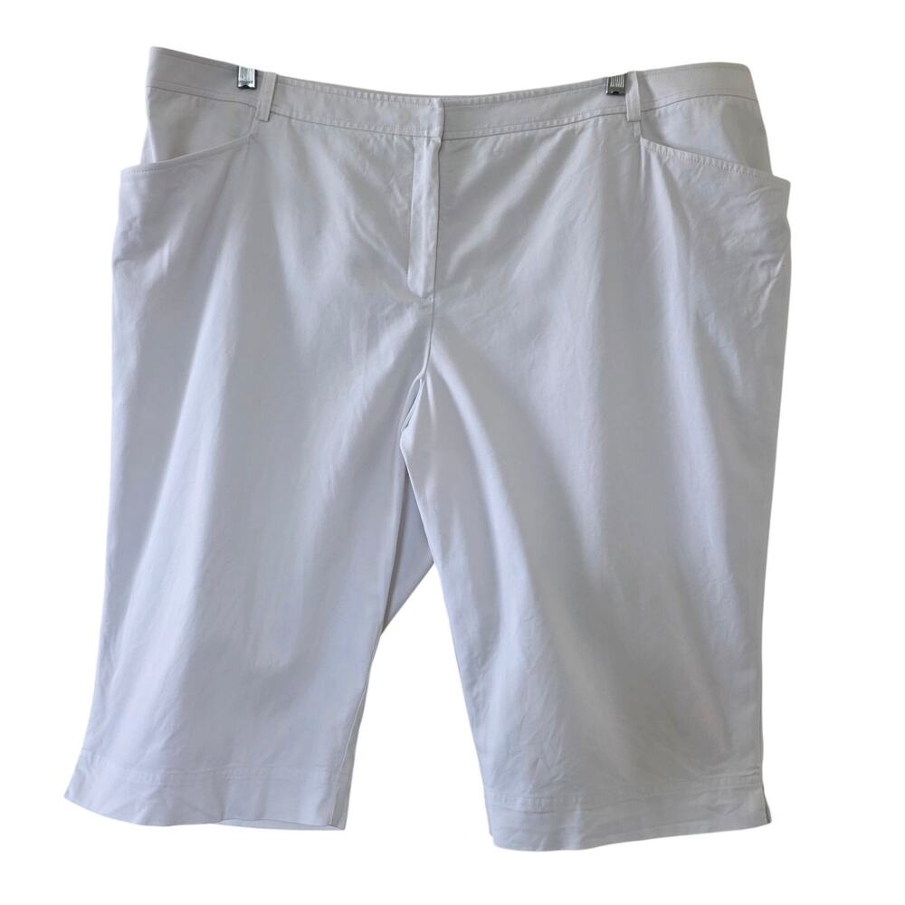 Lafayette 148 New York Bermuda Shorts Womens Size 20 White Cotton Stretch